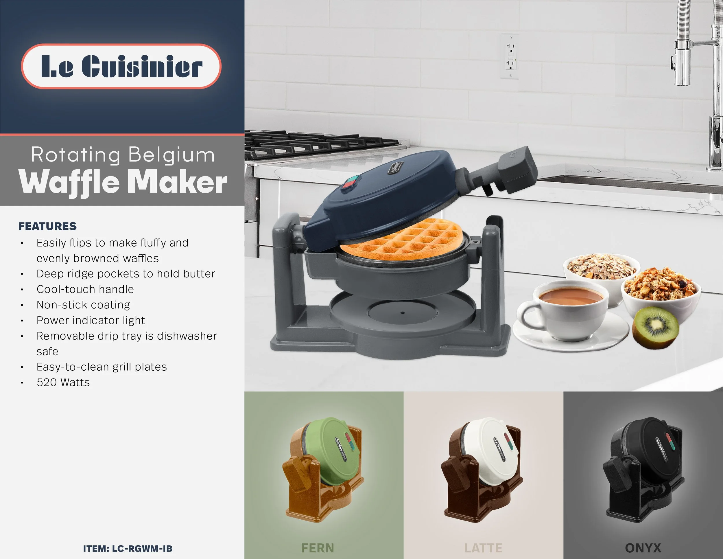 Rotating Belgium Waffle Maker — Le Cuisinier